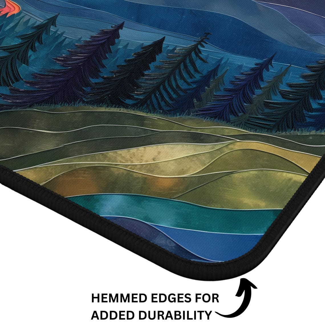 Colorful Sunset Mountain Mousepad Vibrant Desk Mat For Gamers Office Abstract Landscape Design Large Gaming Pad - Image 3