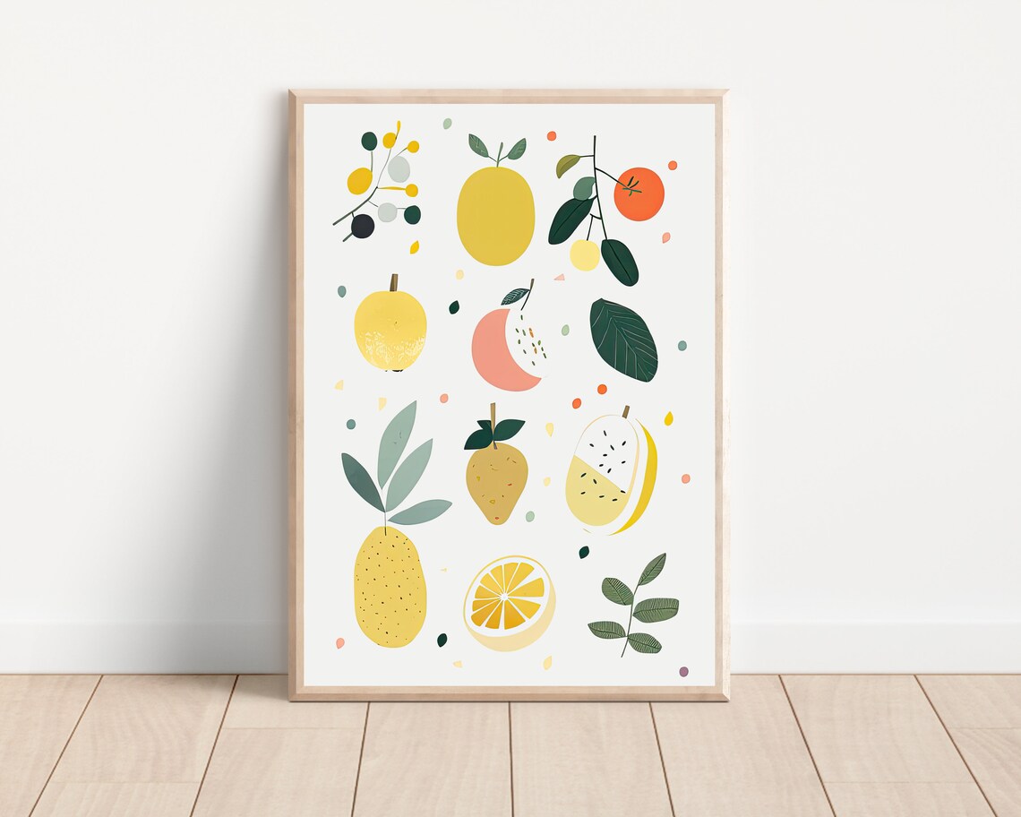 Lemon Print, Minimalist Kitchen Art