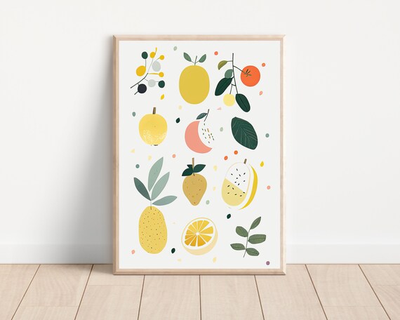 Lemon Print, Minimalist Kitchen Art