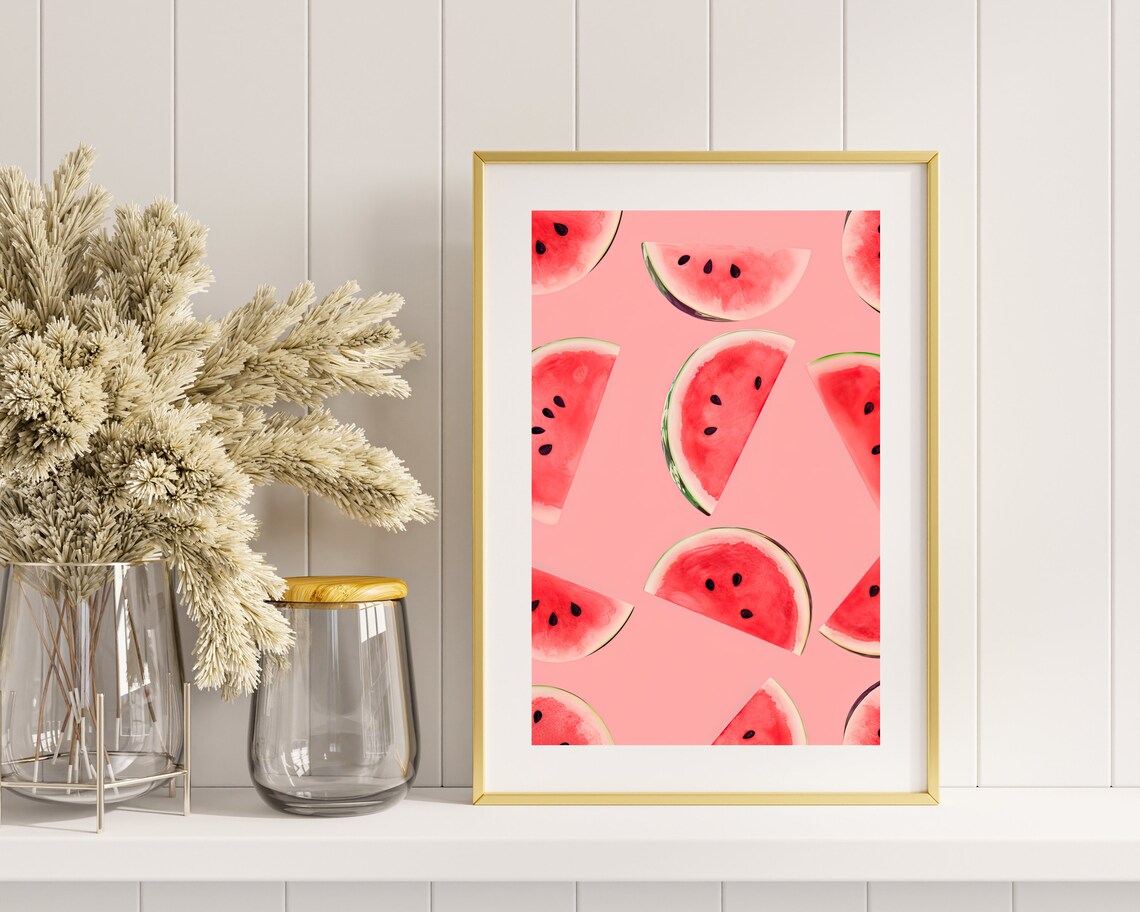 Watermelon Watercolor Art Print, Kitchen Wall Decor - Image 3