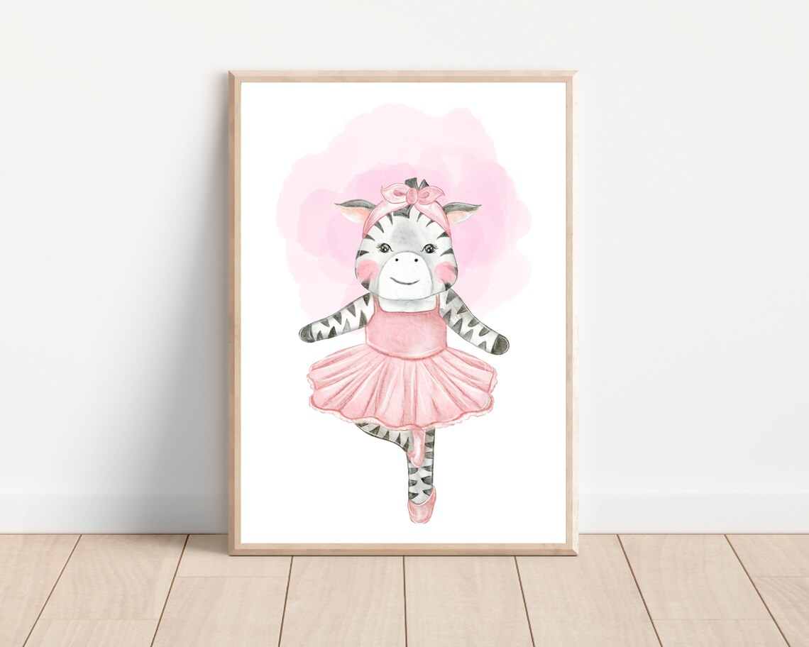 Baby Ballerina Animal Watercolor Nursery Art Set - Image 2