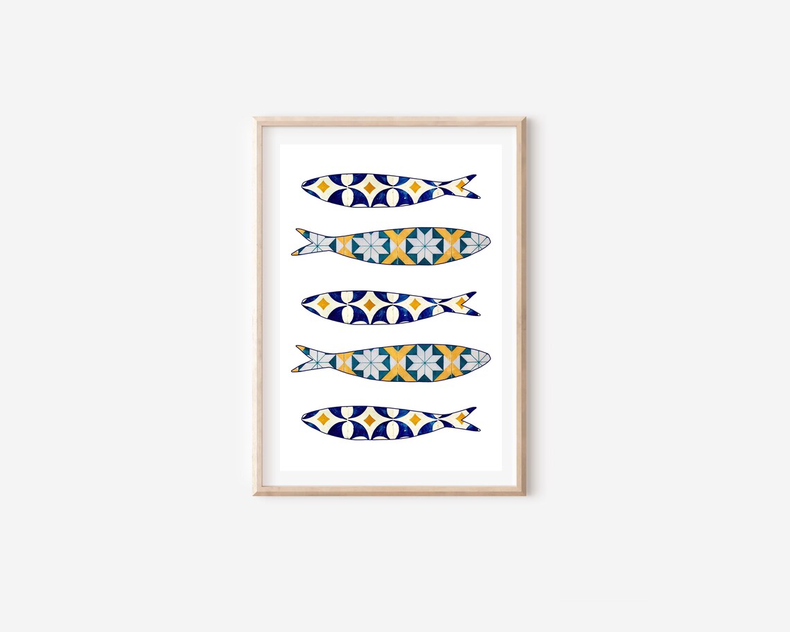 Portuguese Sardine Tile, Boho Kitchen Wall Art Print - Image 4