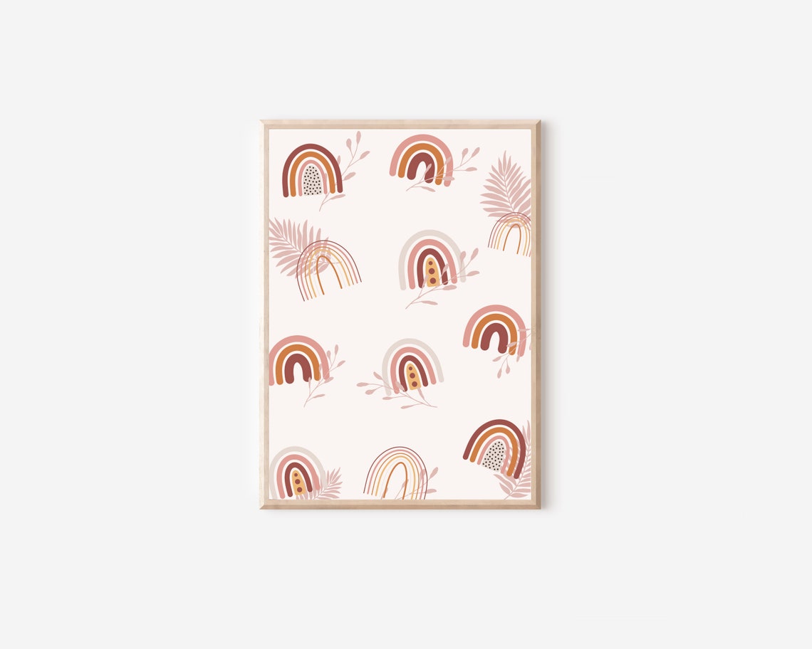 Boho Pastel Pink Rainbows Art Print, Nursery Decor - Image 4