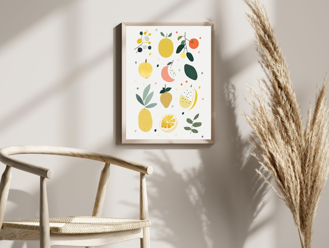 Lemon Print, Minimalist Kitchen Art - Image 2