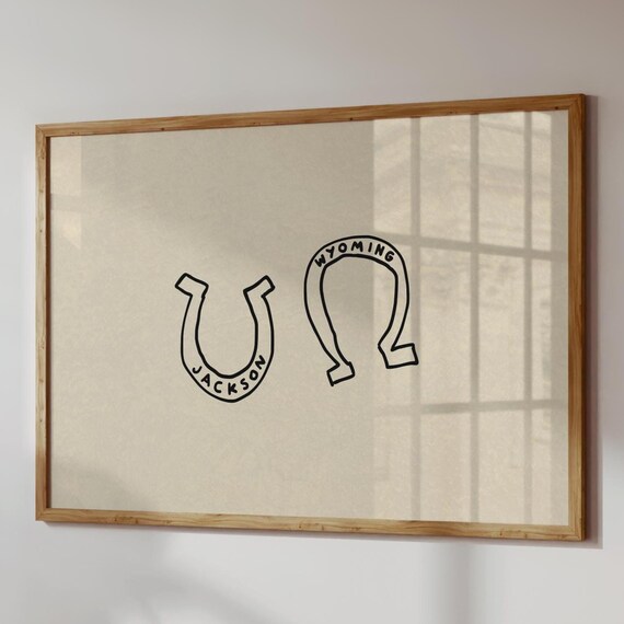 Jackson Wyoming Western Horseshoe Art Print