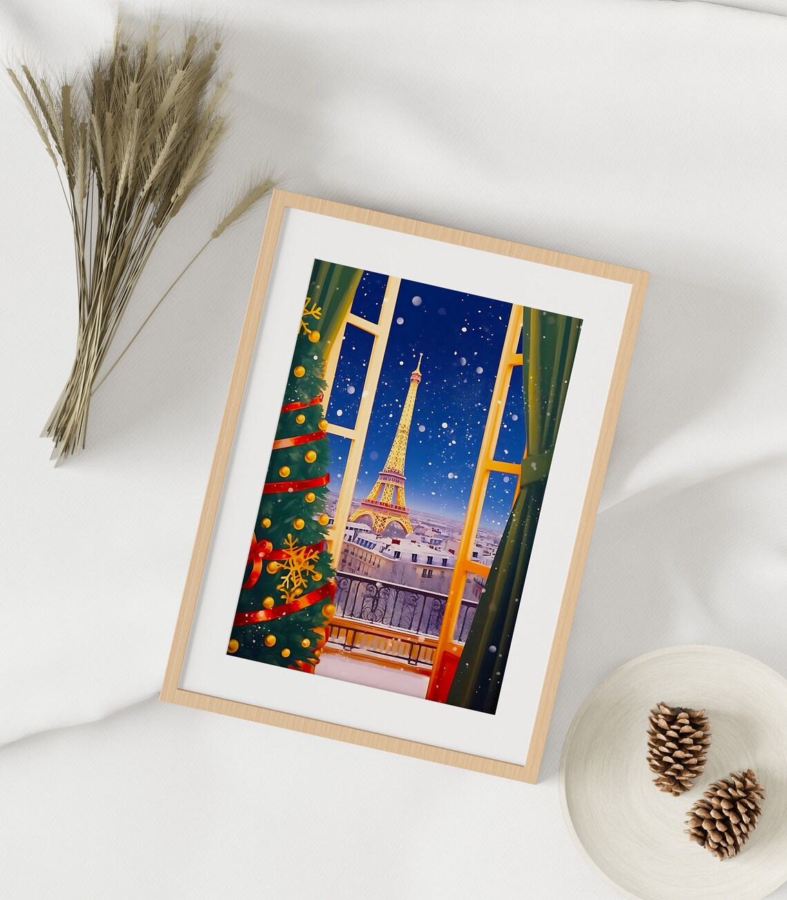 Christmas in Paris, Paris Winter Art Print - Image 3