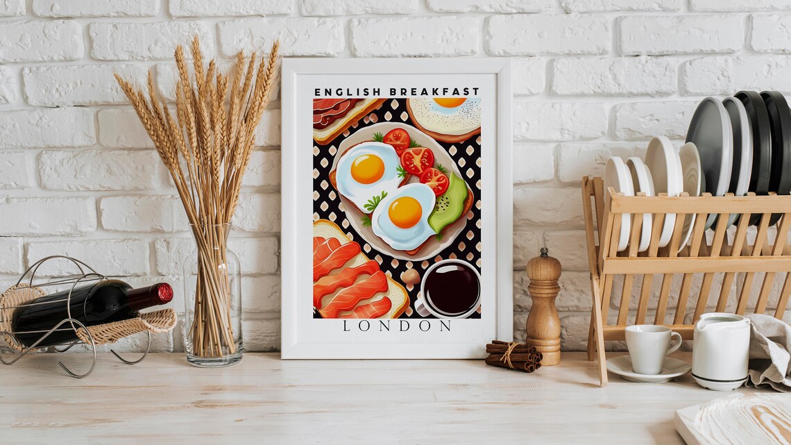English Breakfast Pop Art Kitchen Poster Print - Image 3