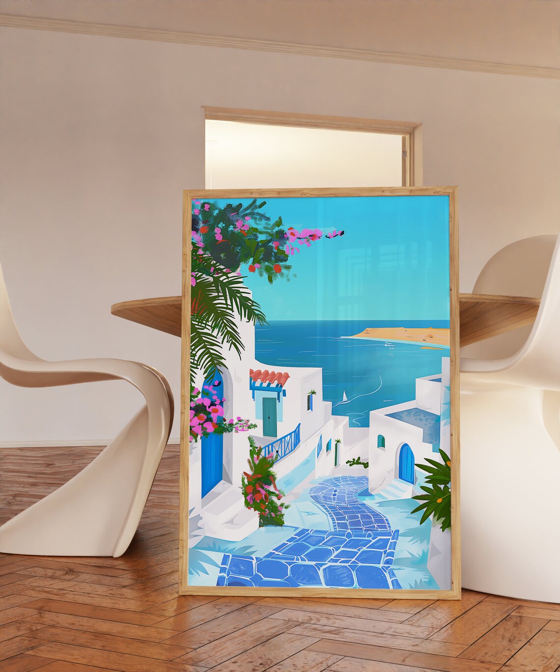 Tunisia Illustration Sidi Bou Said Travel Poster - Image 3