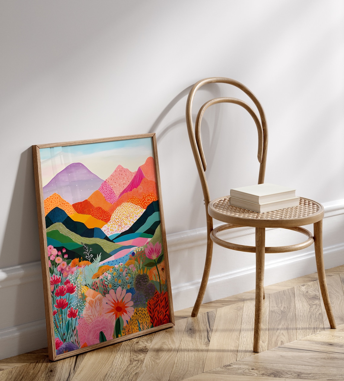 Abstract Mountain Artwork Patchwork Art Print - Image 2