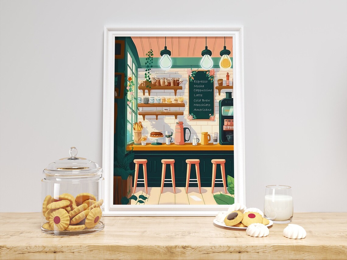 Coffee Shop Print, Kitchen and Dining Poster - Image 3