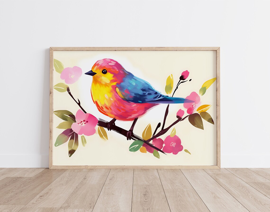 Robin Bird Vintage Bird Illustration Art Print