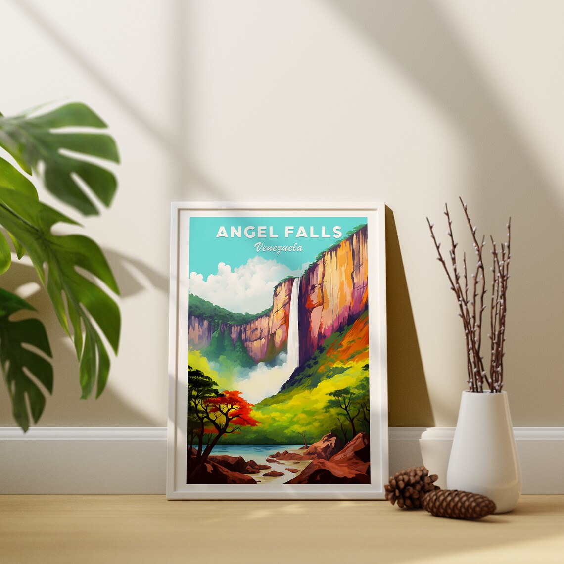 Angel Falls Travel Poster, Venezuela South America - Image 3
