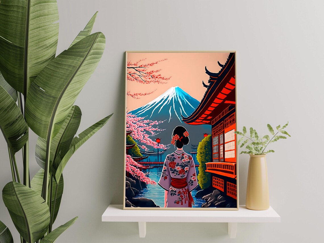 Tokyo Illustration Poster, Mount Fuji Travel Poster - Image 3