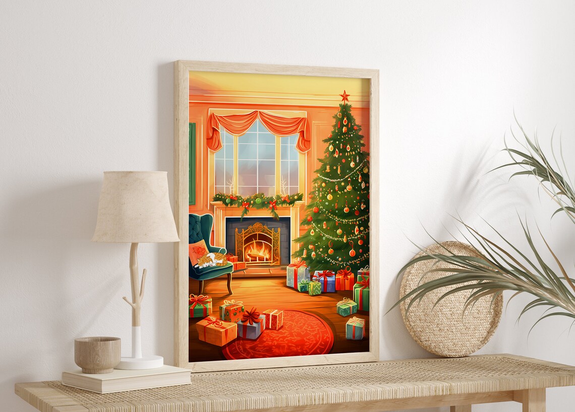 Christmas Scene Art Print, Holiday Wall Art - Image 2