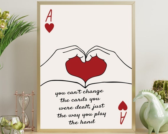 Ace Of Hearts Print Modern Playing Card Poster Digital Download