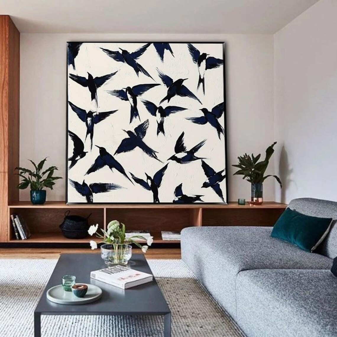 Abstract Swallow Japanese Style Art Print, Living Room - Image 4