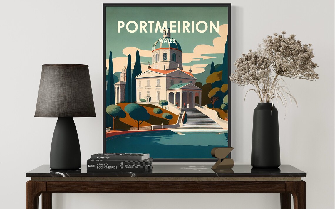 Portmeirion Wales Italianate Dome Village Retro Travel Poster - Image 3