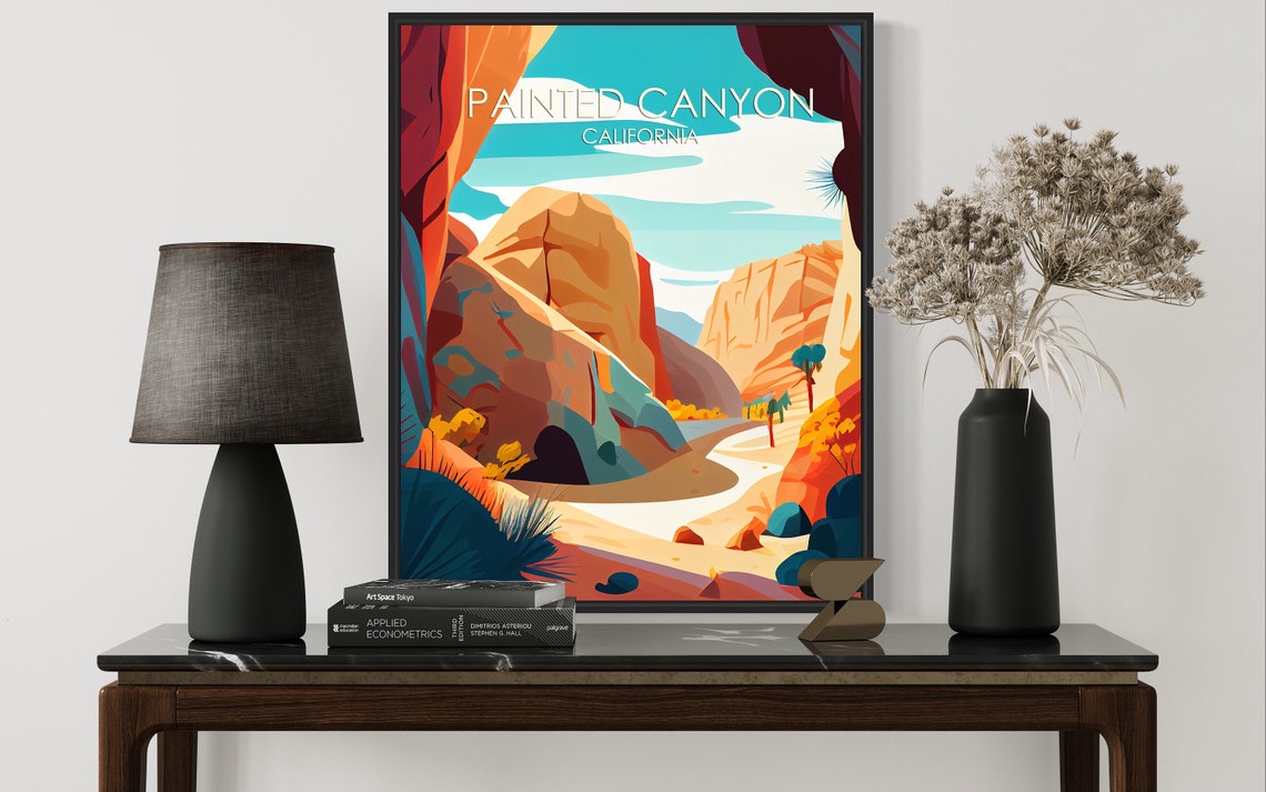 Painted Canyon California Colorful Desert Canyon Trail Art Poster - Image 3