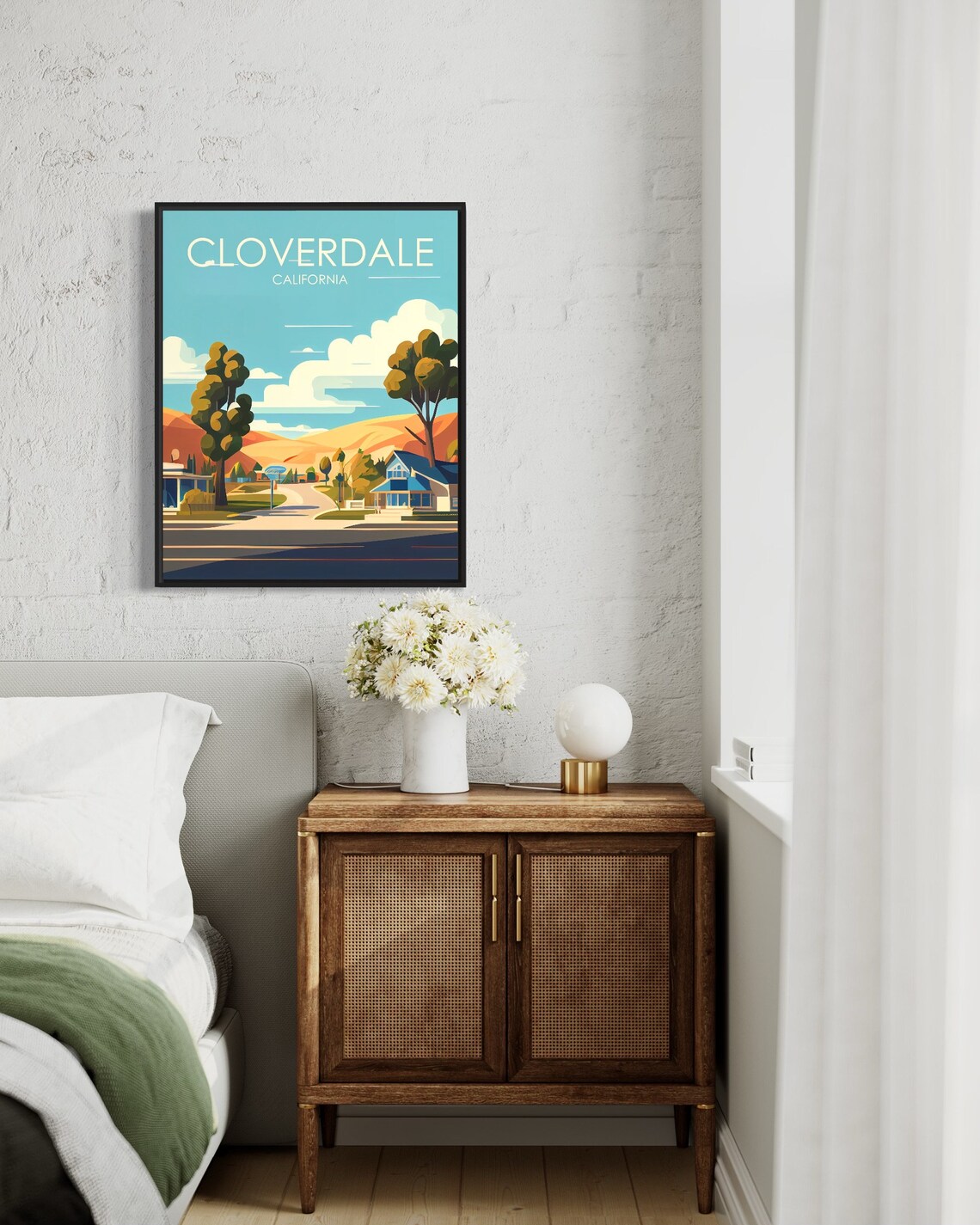 Cloverdale California Retro Town Street Scenic Travel Poster - Image 2