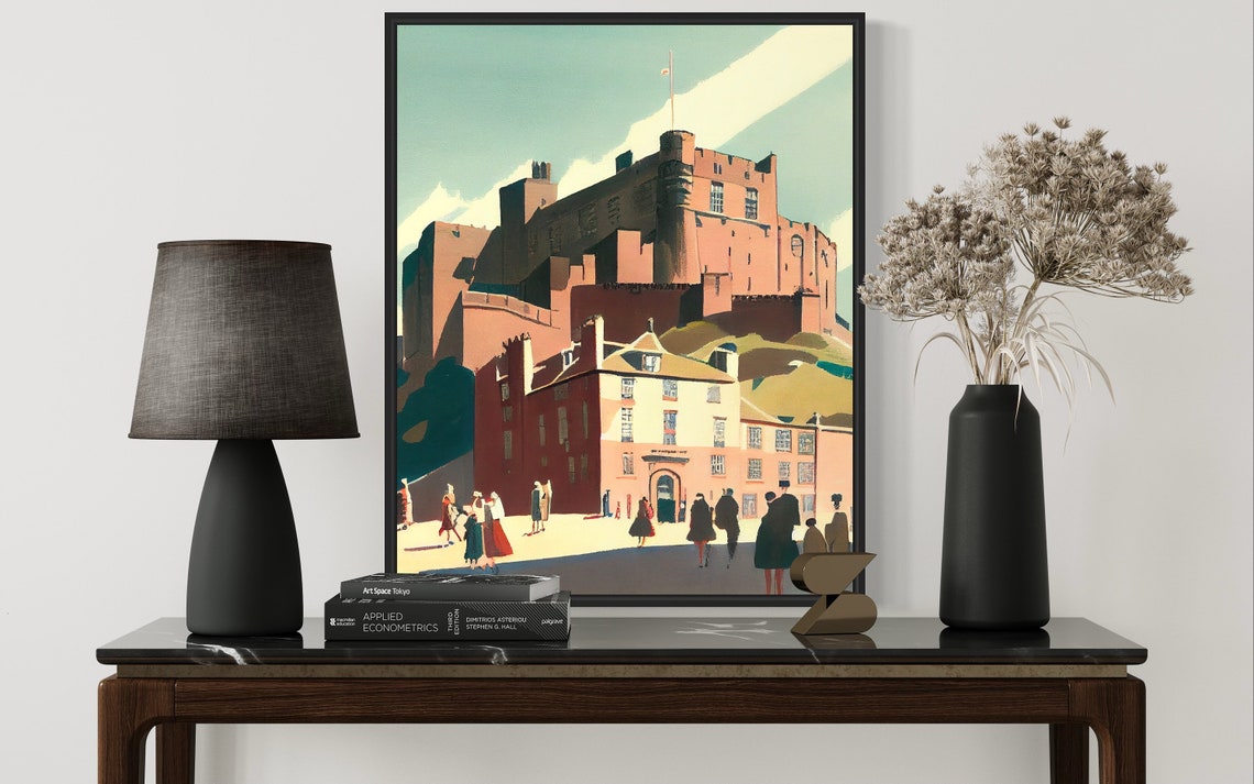 Edinburgh Castle Scotland Ancient Stone Fortress Vintage Poster - Image 3