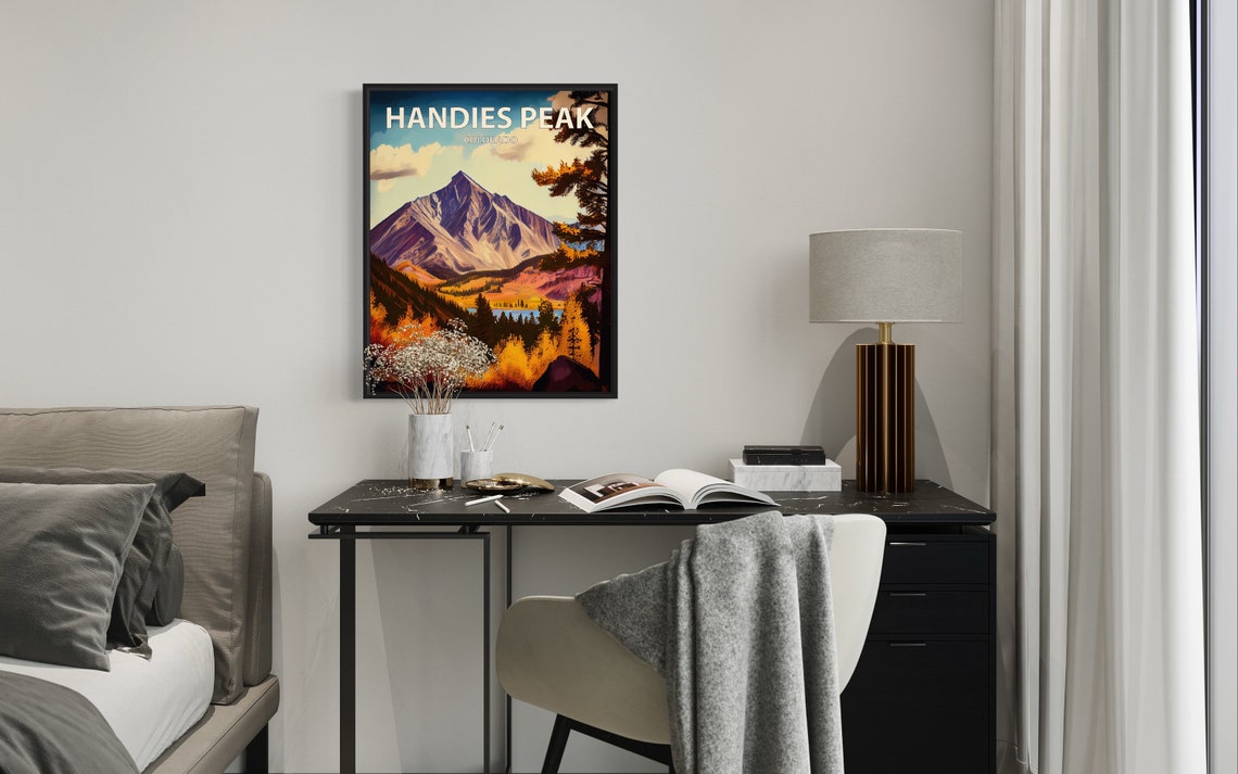 Handies Peak Colorado Autumn Valley Beneath Mountain Summit Poster - Image 3