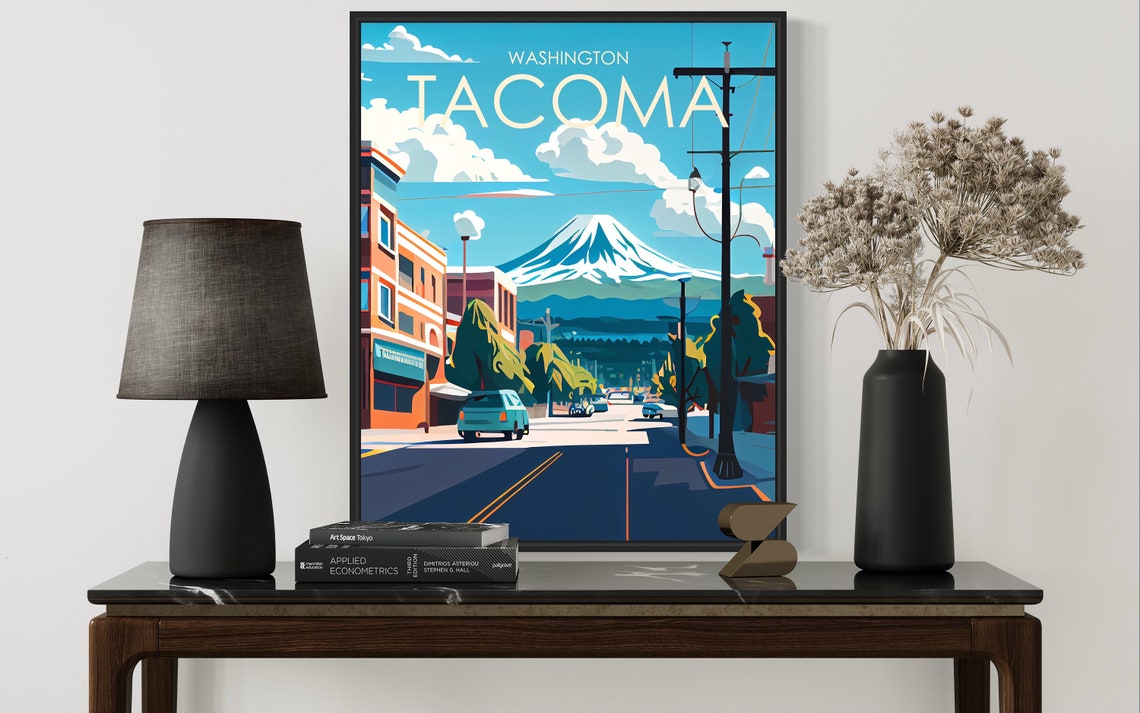 Tacoma Washington Street Leading to Majestic Mount Rainier Poster - Image 3