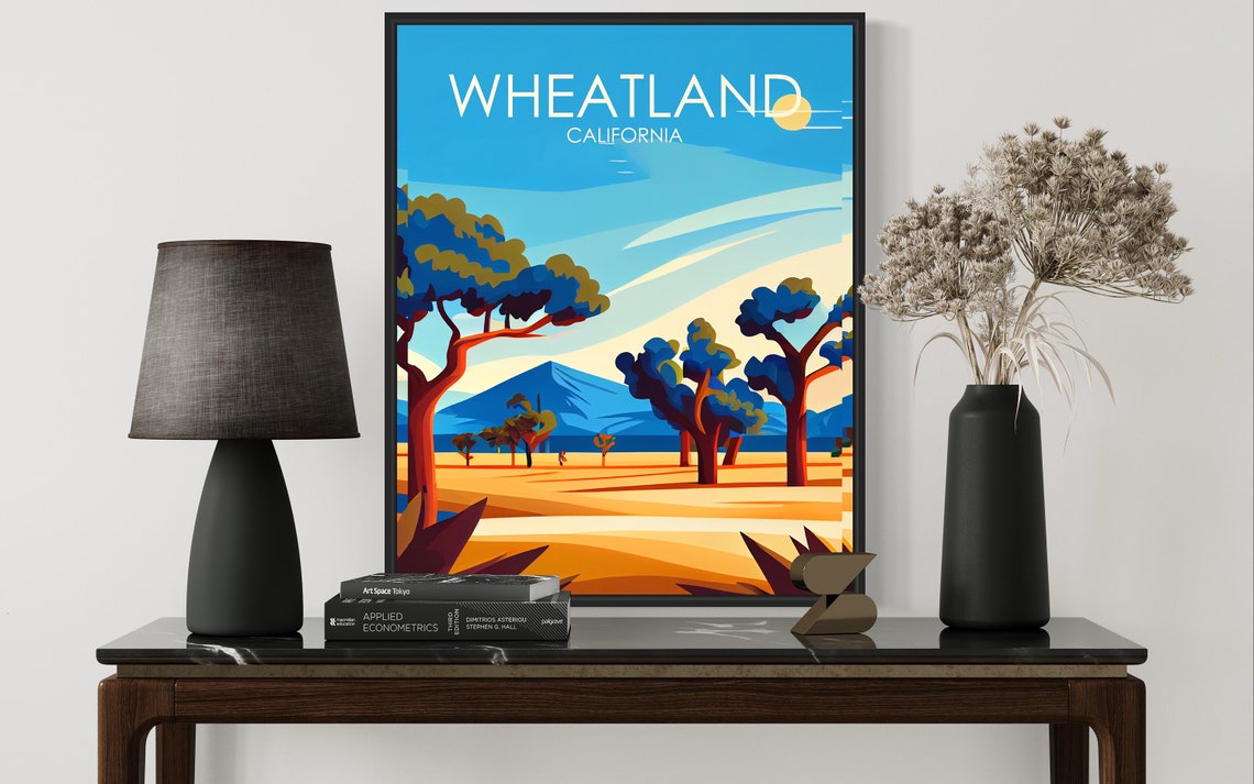Wheatland California Oak Trees Golden Rolling Fields Poster Artwork - Image 3