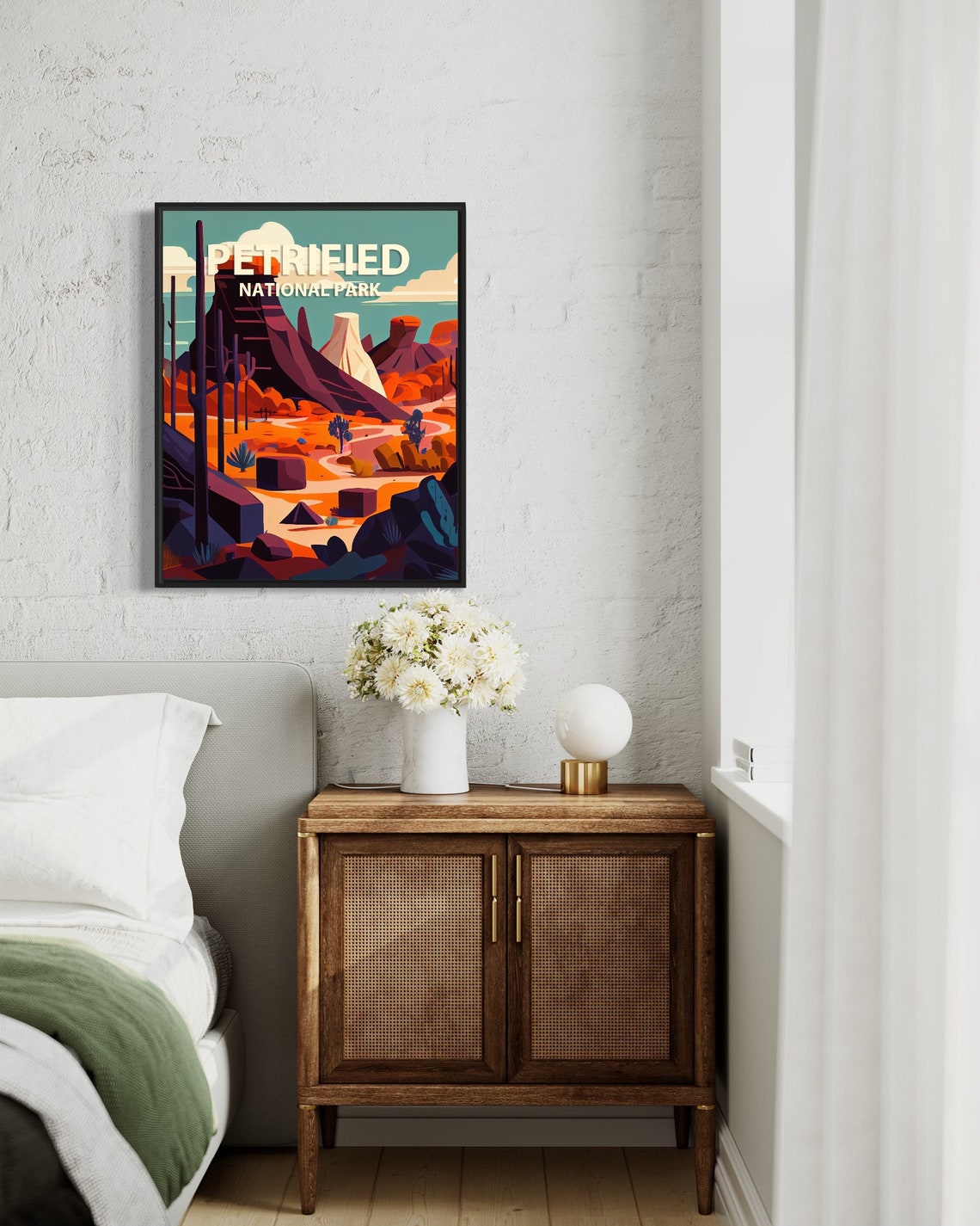 Petrified National Park Desert Badlands Orange Rocks Travel Poster - Image 2