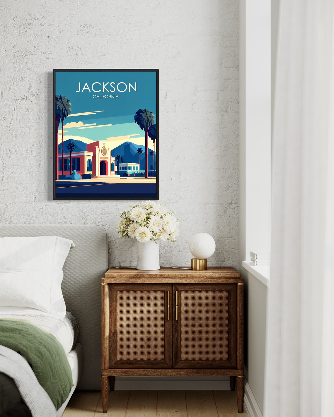 Jackson California Historic Mission Building Palm Mountains Poster - Image 2