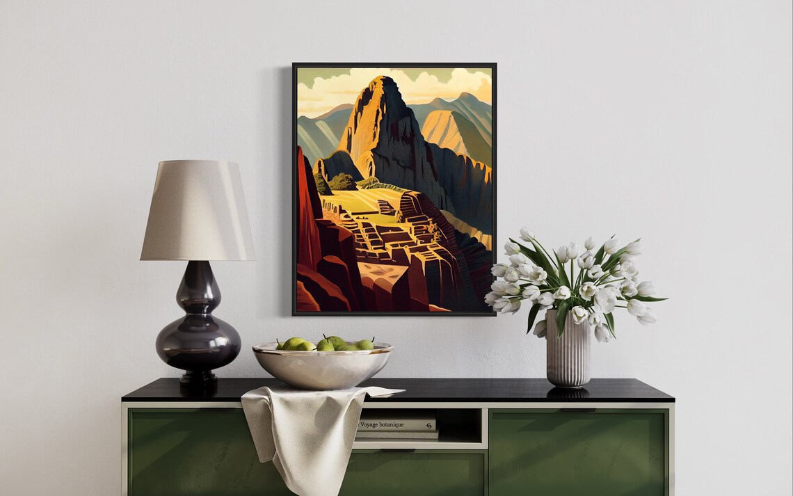 Machu Picchu Peru Inca Ruins Huayna Picchu Golden Light Poster - Image 3