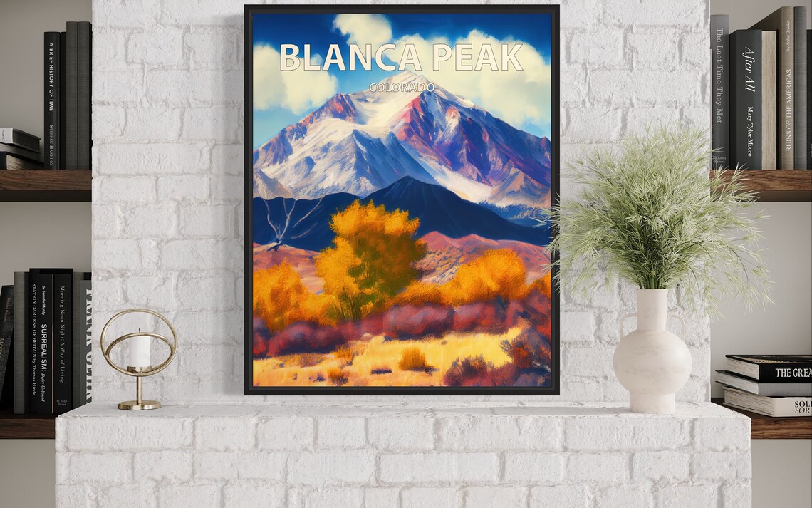 Blanca Peak Colorado Snowy Massif Golden Autumn Hills Poster - Image 3