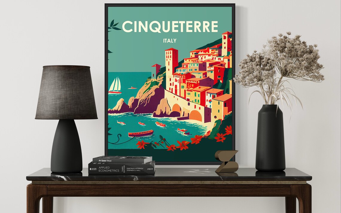 Cinque Terre Italy Colorful Cliffside Coastal Village Travel Poster - Image 2