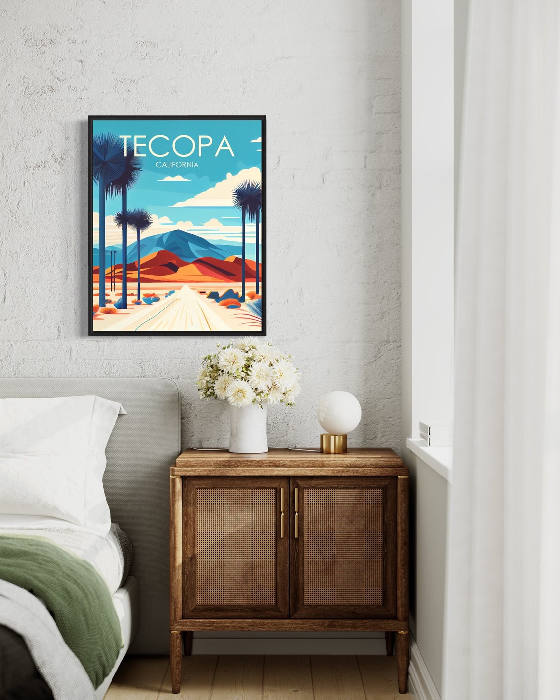 Tecopa California Desert Road Palm Silhouettes Vista Poster Artwork - Image 2