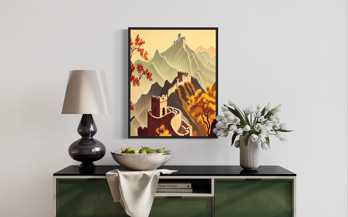 Great Wall of China Autumn Mountains Vista Epic Travel Poster - Image 2