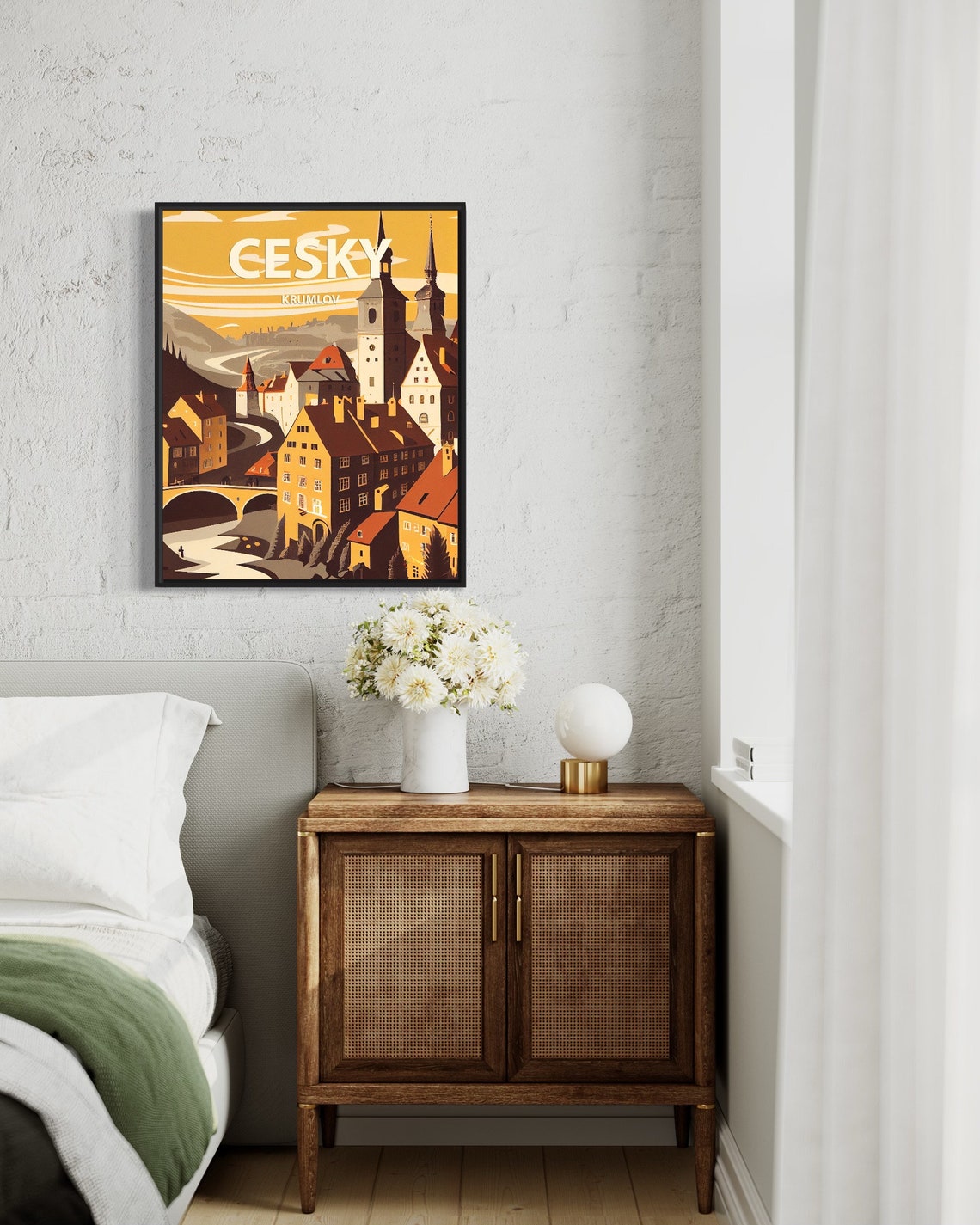 Cesky Krumlov Czech Old Town River Bend Vintage Travel Poster - Image 3