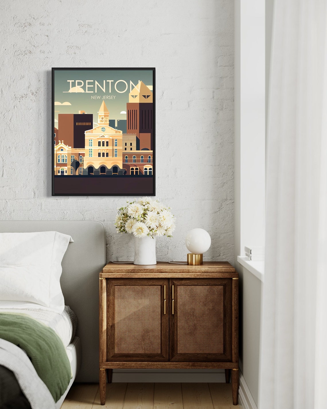 Trenton New Jersey State House Skyline Minimalist City Poster - Image 3