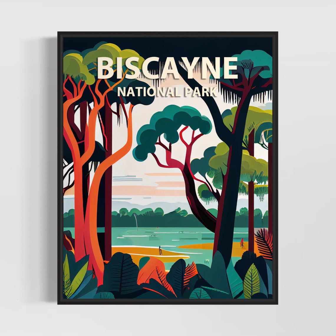 Biscayne National Park Florida Jungle Forest Retro Travel Poster