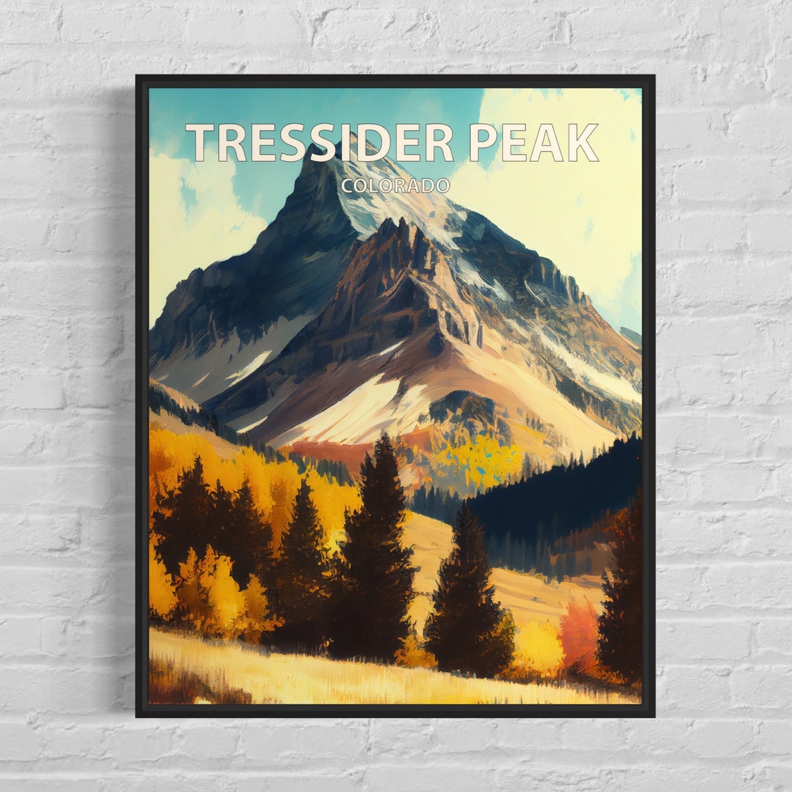 Tressider Peak Colorado Snowy Summit Pine Forest View Poster