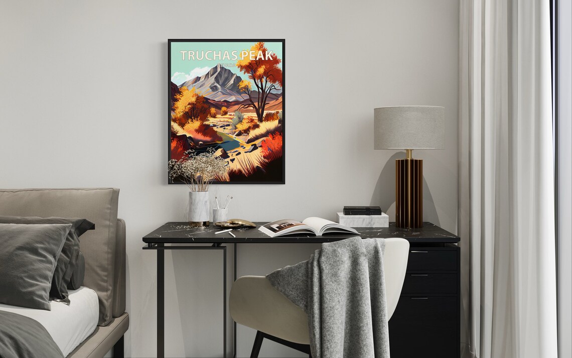 Truchas Peak Nevada Autumn Creek Golden Mountain Scene Poster - Image 2