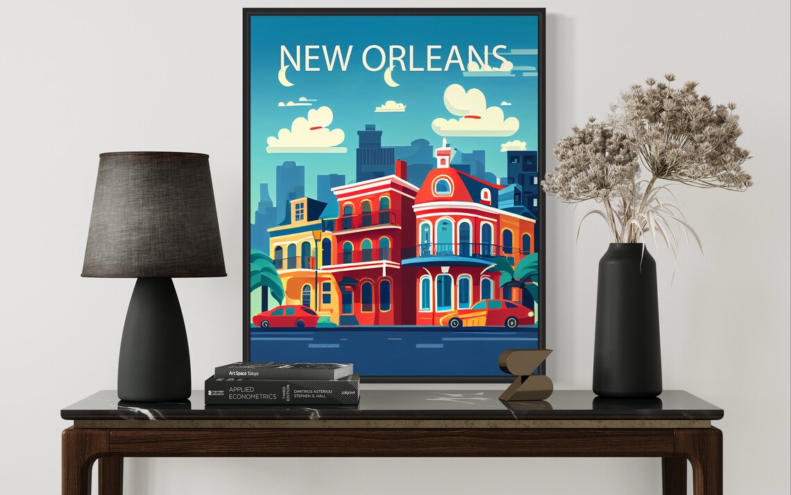 New Orleans Louisiana French Quarter Streets Vintage Travel Poster - Image 2