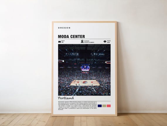 Moda Center Print Oregon Poster Portland Views Arena Art Urban Charm Basketball Sports Venue City Landmark