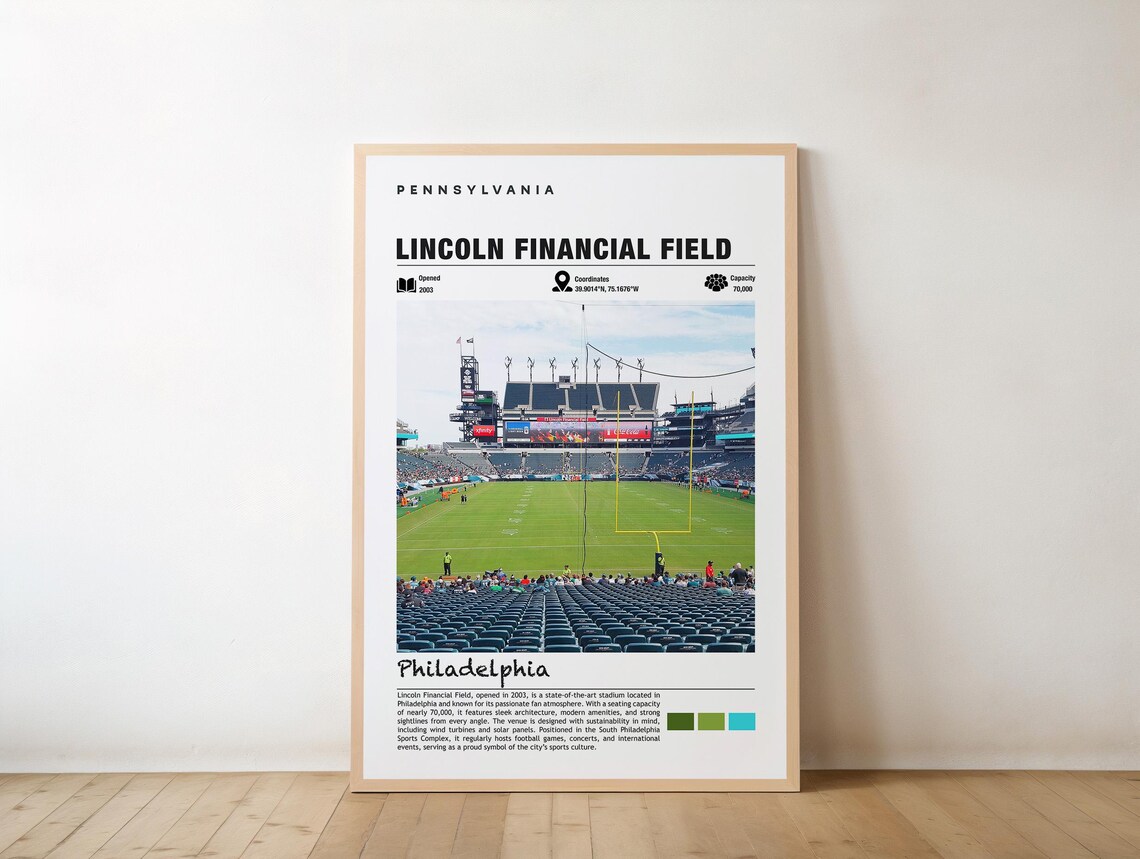 Lincoln Financial Field Philadelphia Stadium Football Sports Poster