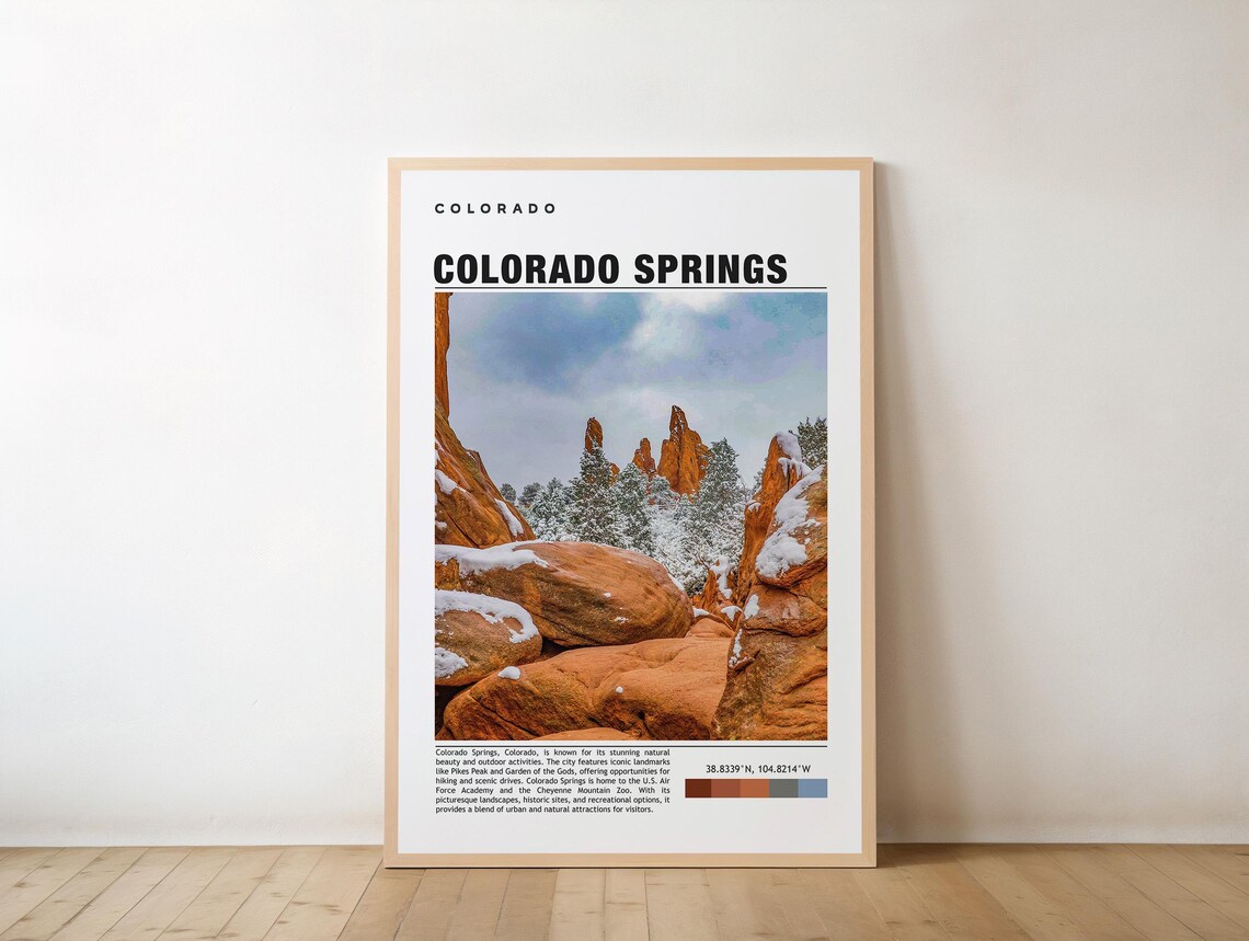 Garden Of The Gods Colorado Springs Snow Red Rocks Travel Poster