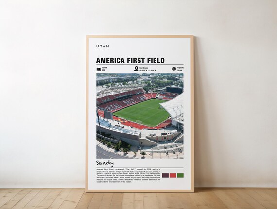 America First Field Sandy Utah 2008 Soccer Stadium Aerial Poster