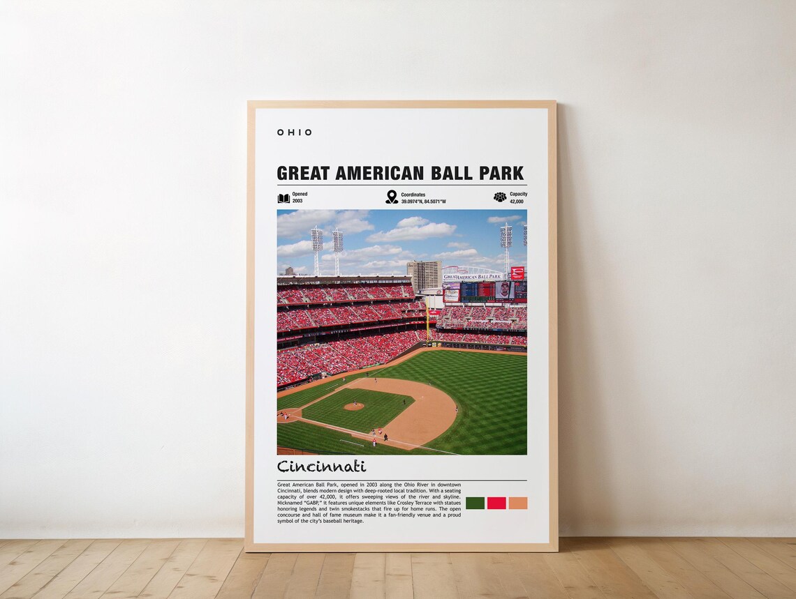 Great American Ball Park Cincinnati Baseball Stadium Art Poster