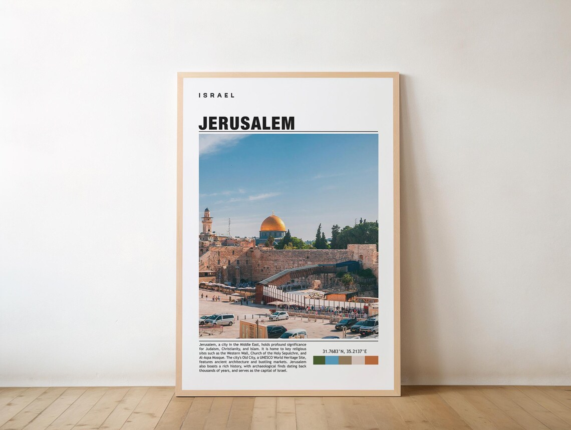 Jerusalem Israel Dome of the Rock Old City Holy Travel Poster