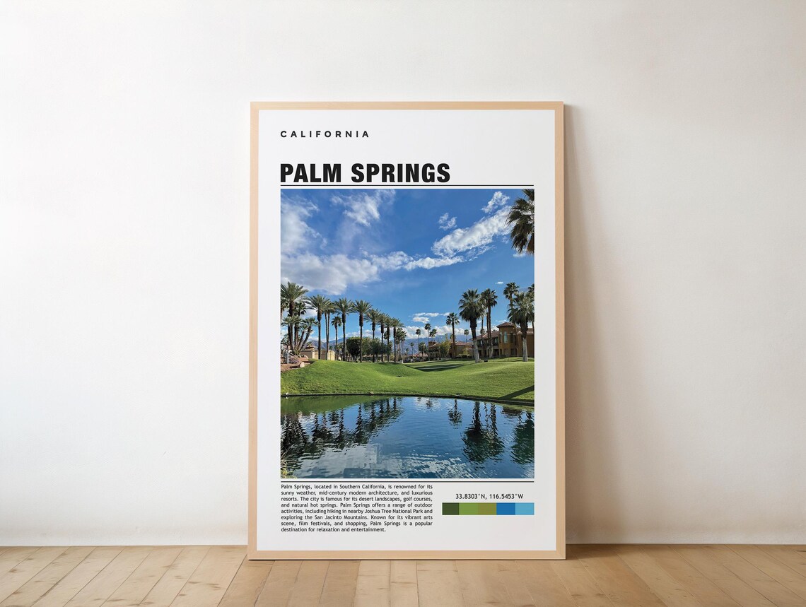 Palm Springs California Golf Resort Palms Photo Travel Art Poster