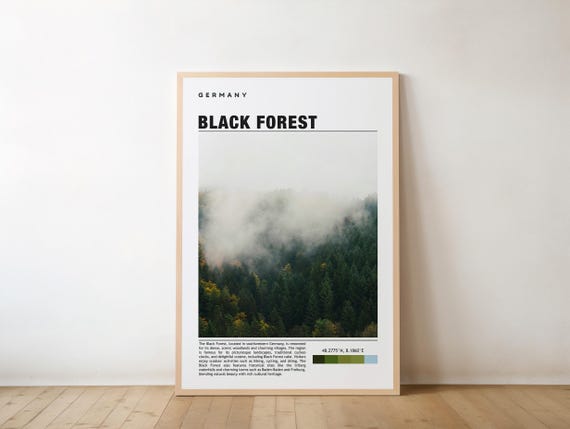 Black Forest Print Art Poster Photo Painting Rhine Valley