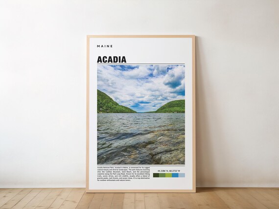 Acadia National Park Maine Lake Photo Travel New England Poster