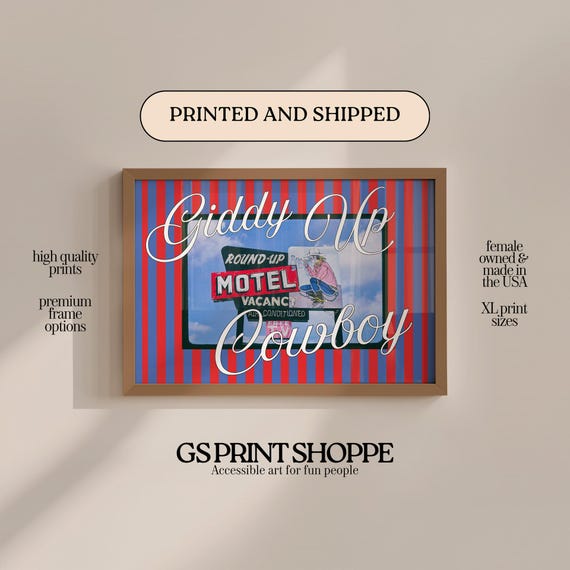 Giddy Up Cowboy Horizontal Art Print